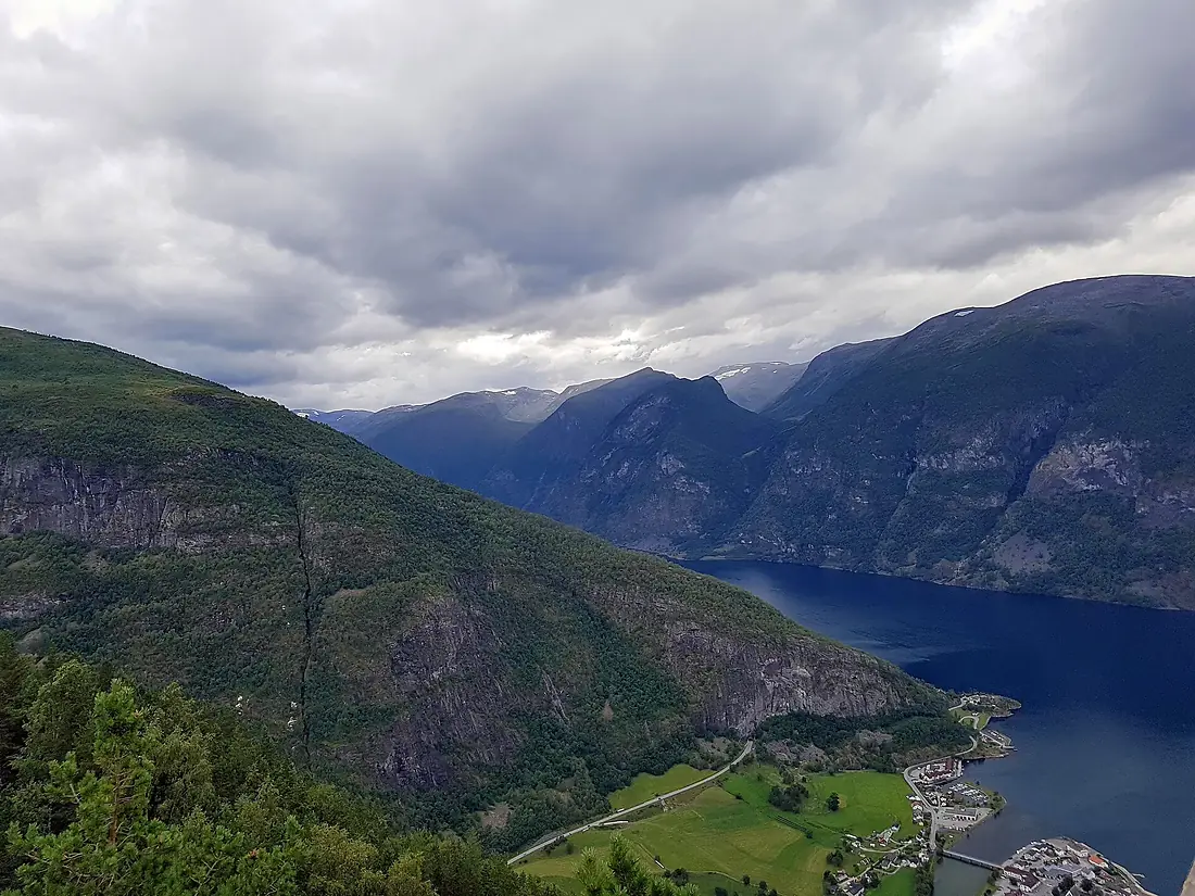 Stegastein viewpoint showing Aurlandsfjord
