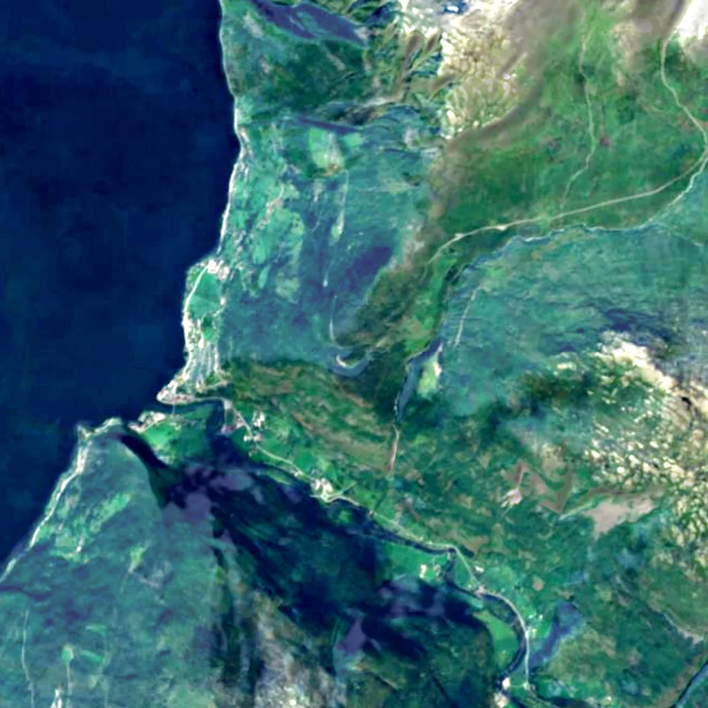 Stegastein von oben gesehen (Sentinel-2)