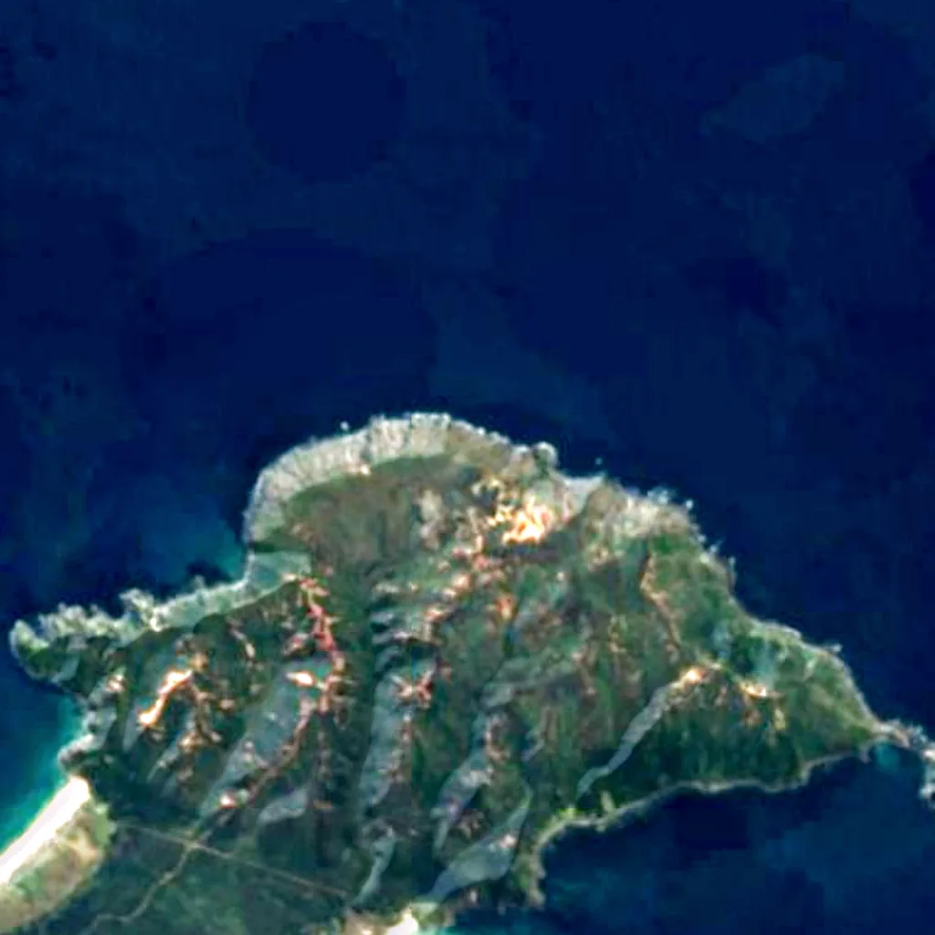 Surville Cliffs seen from above (Sentinel-2)