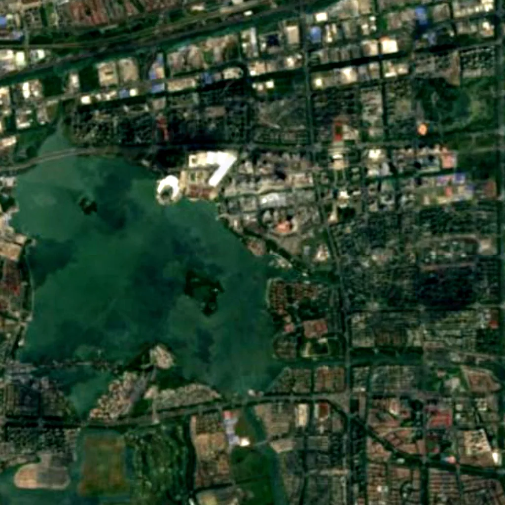 Suzhou Ferris Wheel seen from above (Sentinel-2)