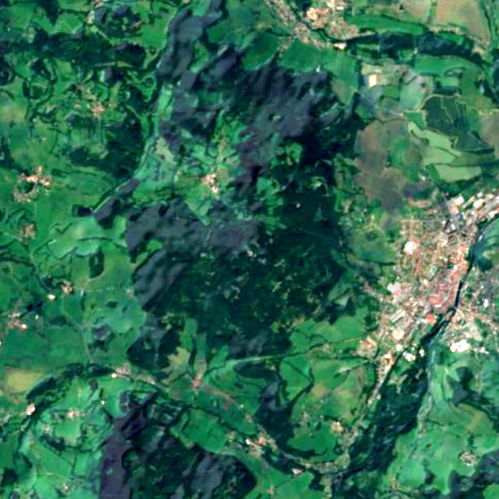 Svatobor seen from above (Sentinel-2)