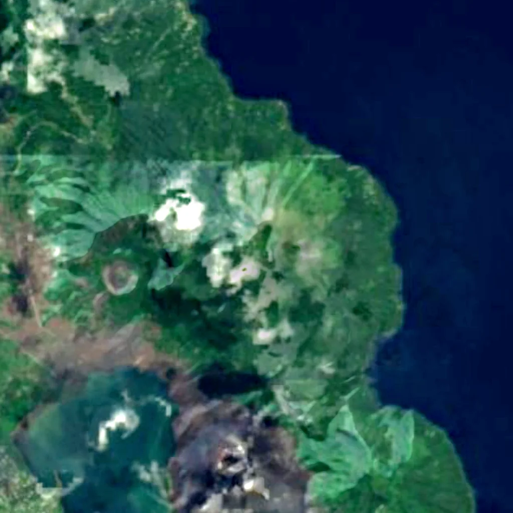 Tavurvur seen from above (Sentinel-2)