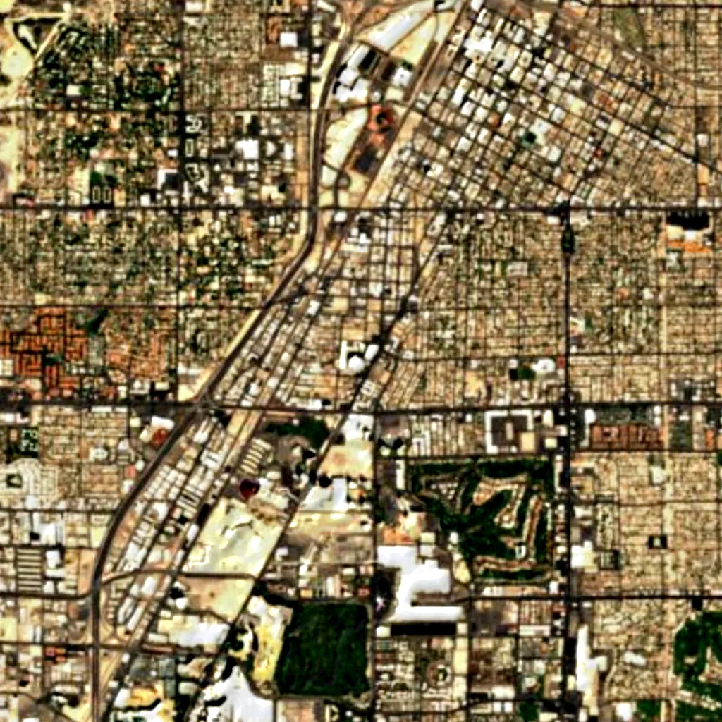 The STRAT Hotel, Casino & SkyPod seen from above (Sentinel-2)