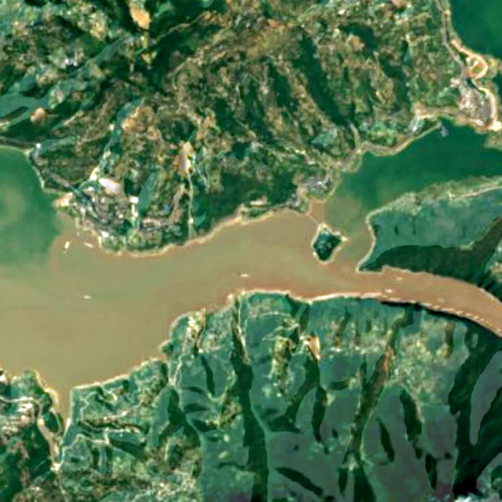 Three Gorges seen from above (Sentinel-2)