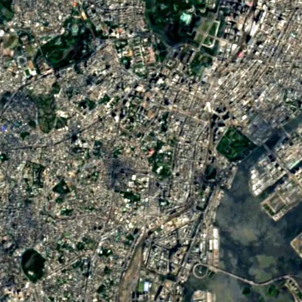 Tokyo Tower seen from above (Sentinel-2)