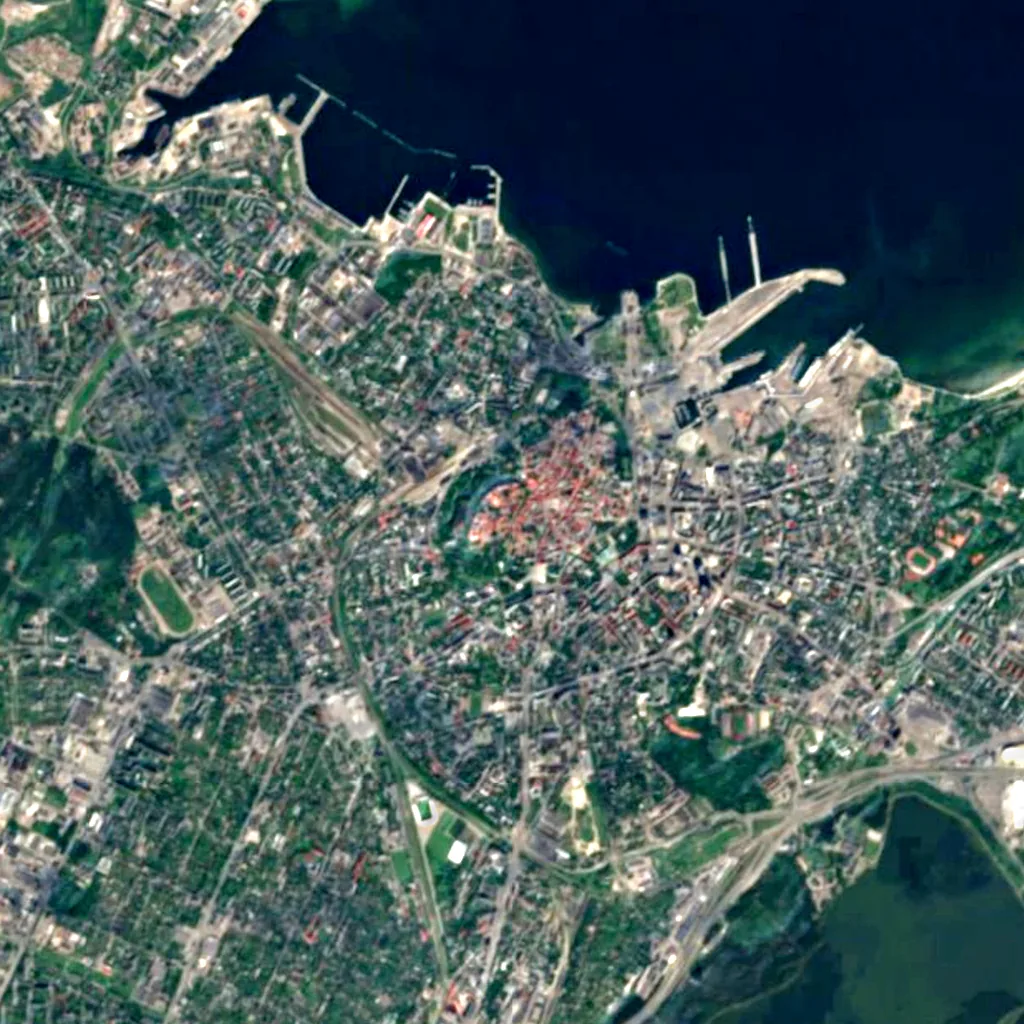 Toompea seen from above (Sentinel-2)