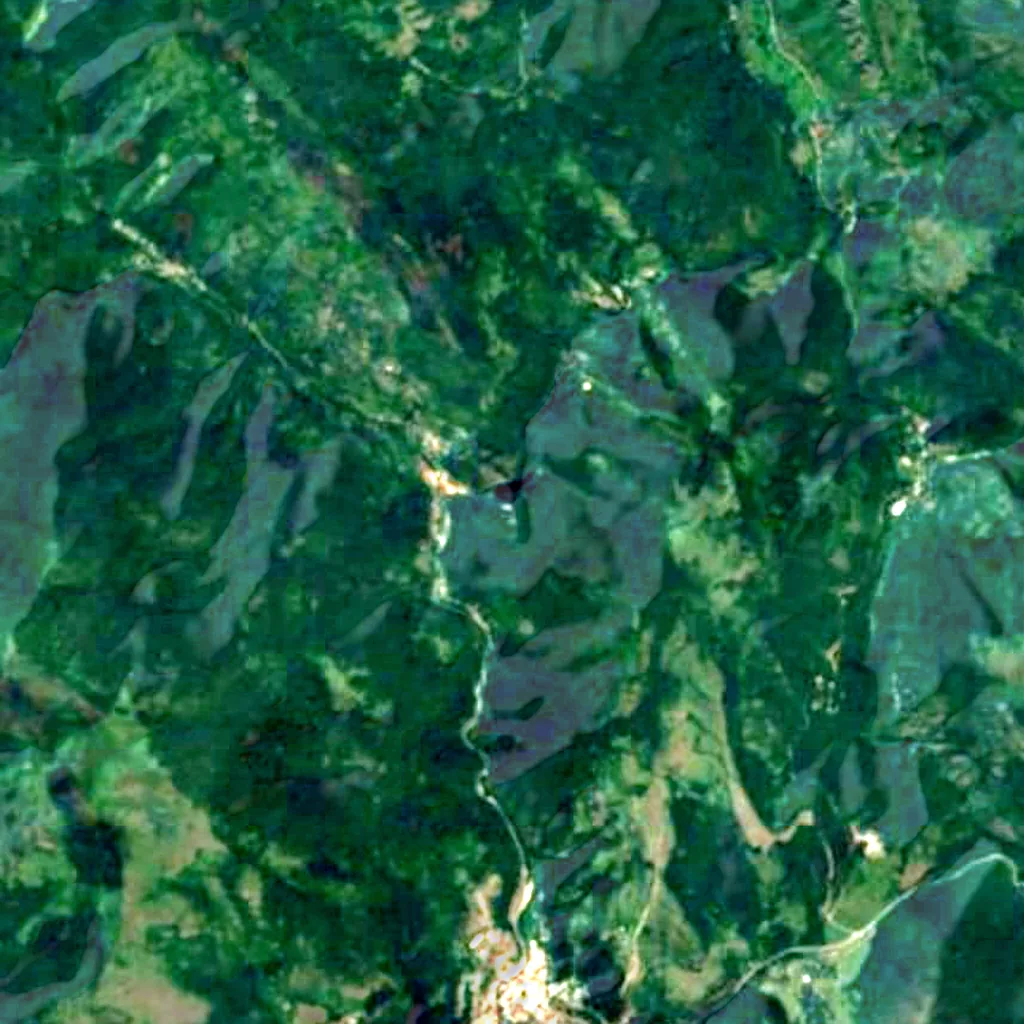 Tran gorge visto desde arriba (Sentinel-2)