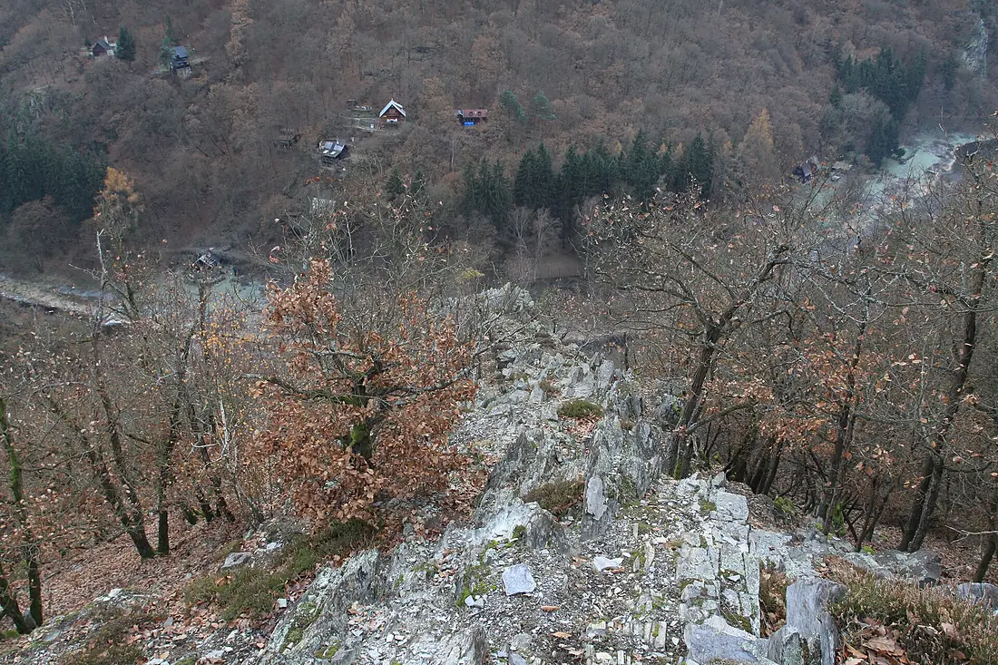 Hadí viewpoint in natural monument Třeštibok in winter 2016