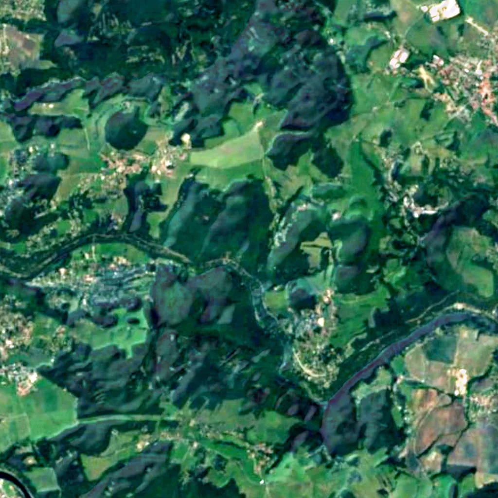 Třeštibok seen from above (Sentinel-2)