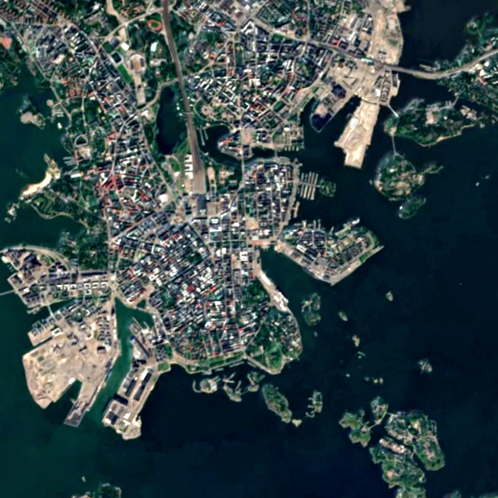 Turist Information Centre Kauppatori seen from above (Sentinel-2)