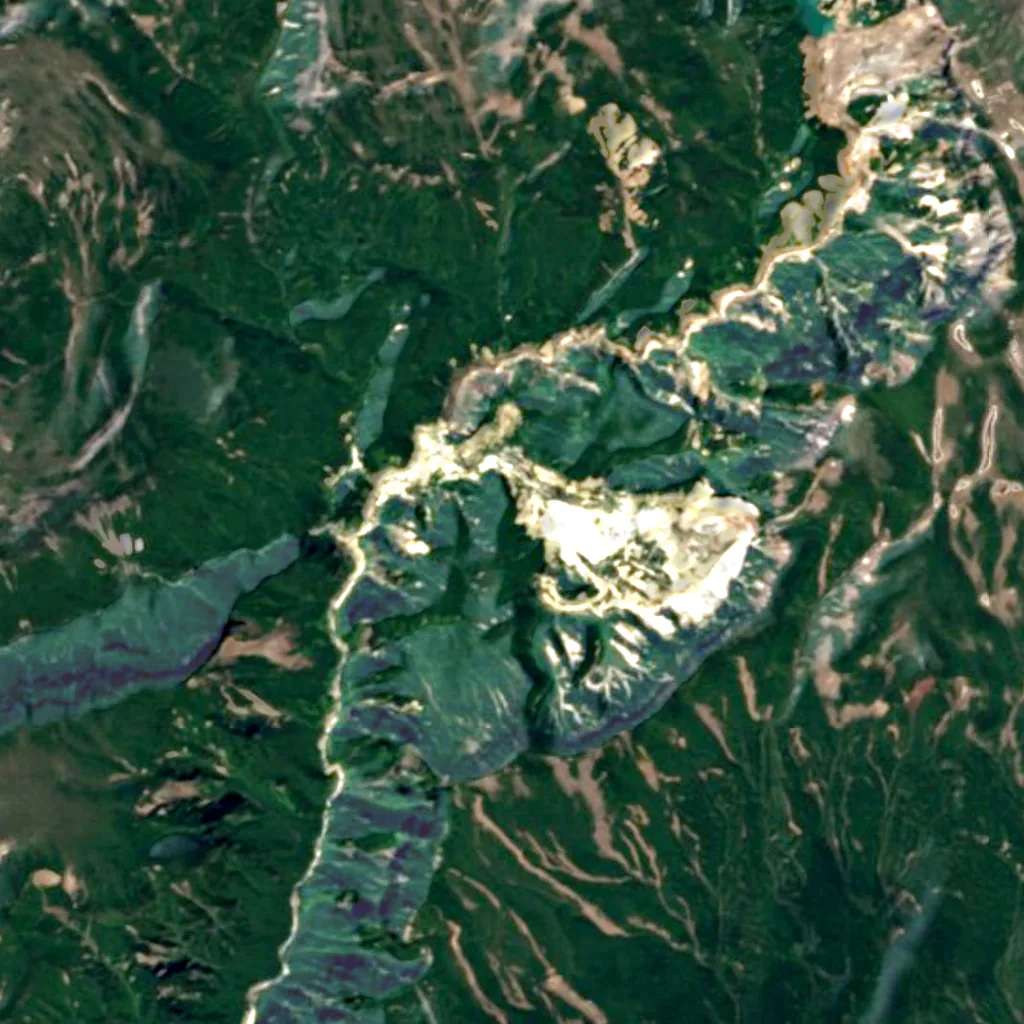 Valley of Geysers seen from above (Sentinel-2)