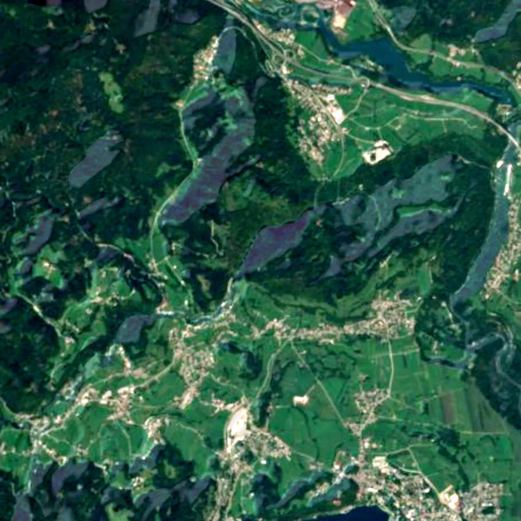 Vintgar Gorge seen from above (Sentinel-2)