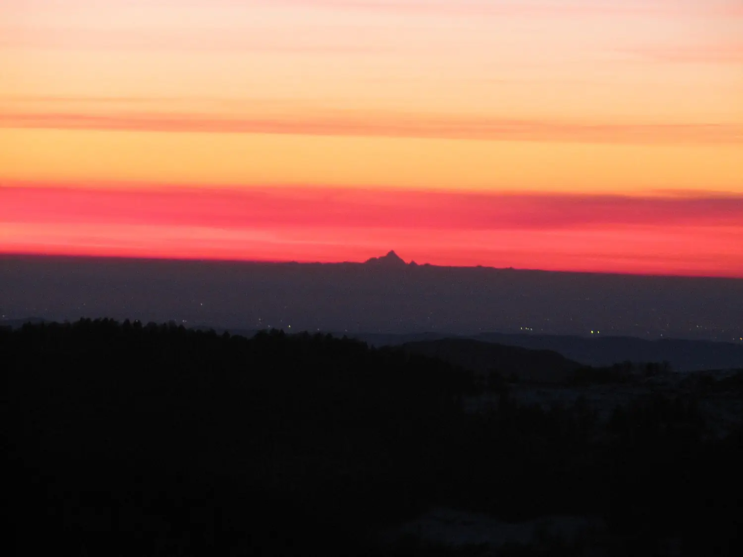 Monviso from Lessinia at sunset