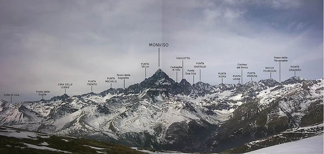Monviso - panoramica cresta da Ostanetta