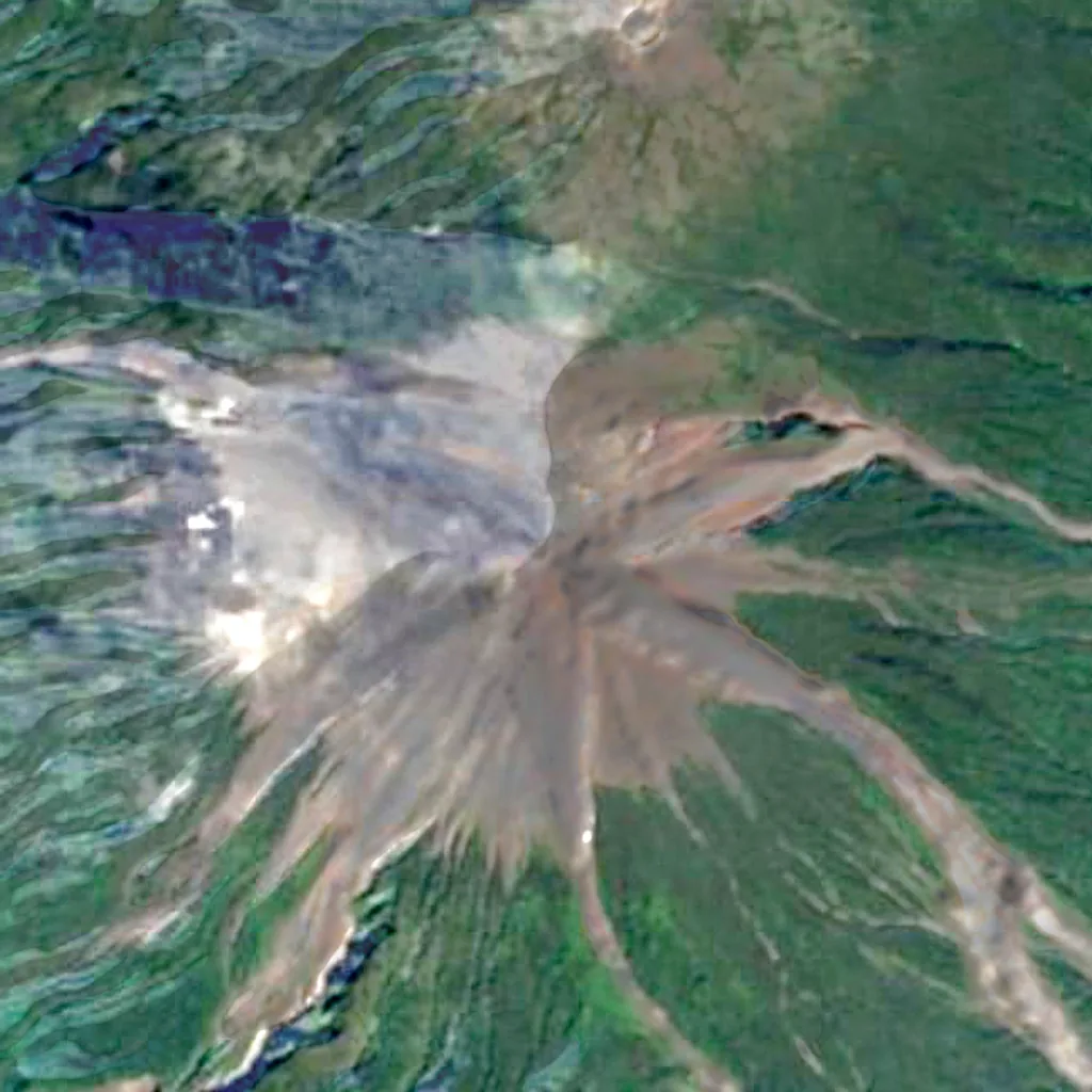 Volcán de Fuego seen from above (Sentinel-2)