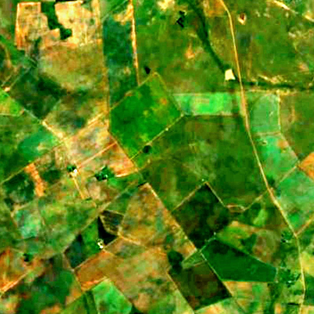 Vredefort-Krater von oben gesehen (Sentinel-2)