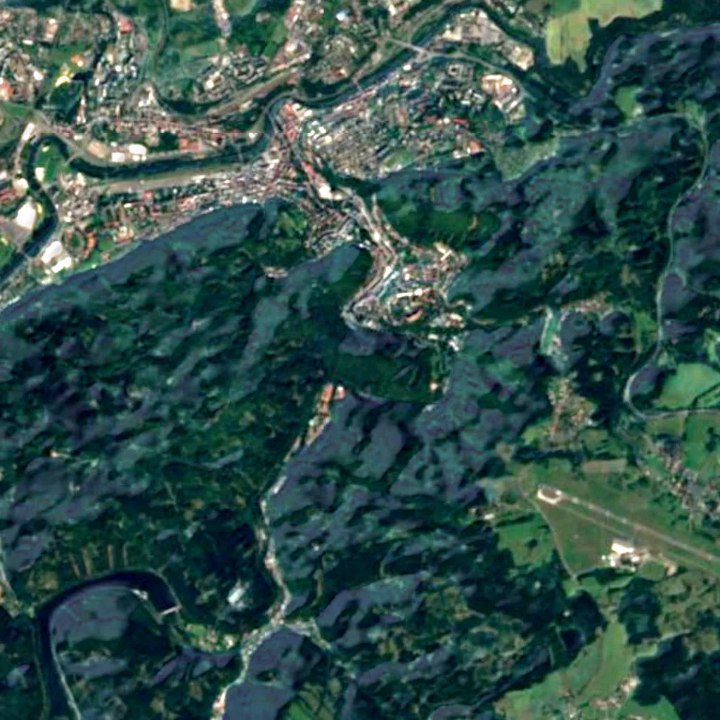 Vyhlidka Karla IV. seen from above (Sentinel-2)