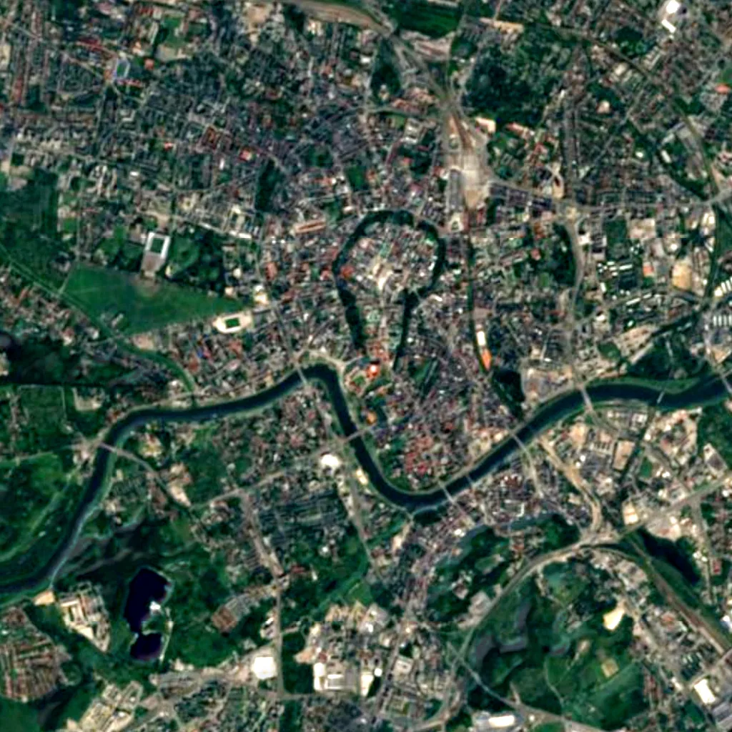 Wawel visto de cima (Sentinel-2)