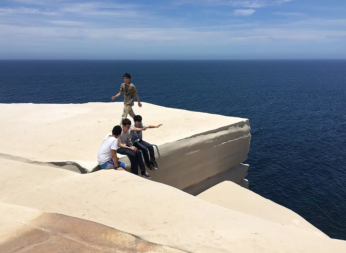 Travellers at Wedding Cake Rock, December 2014