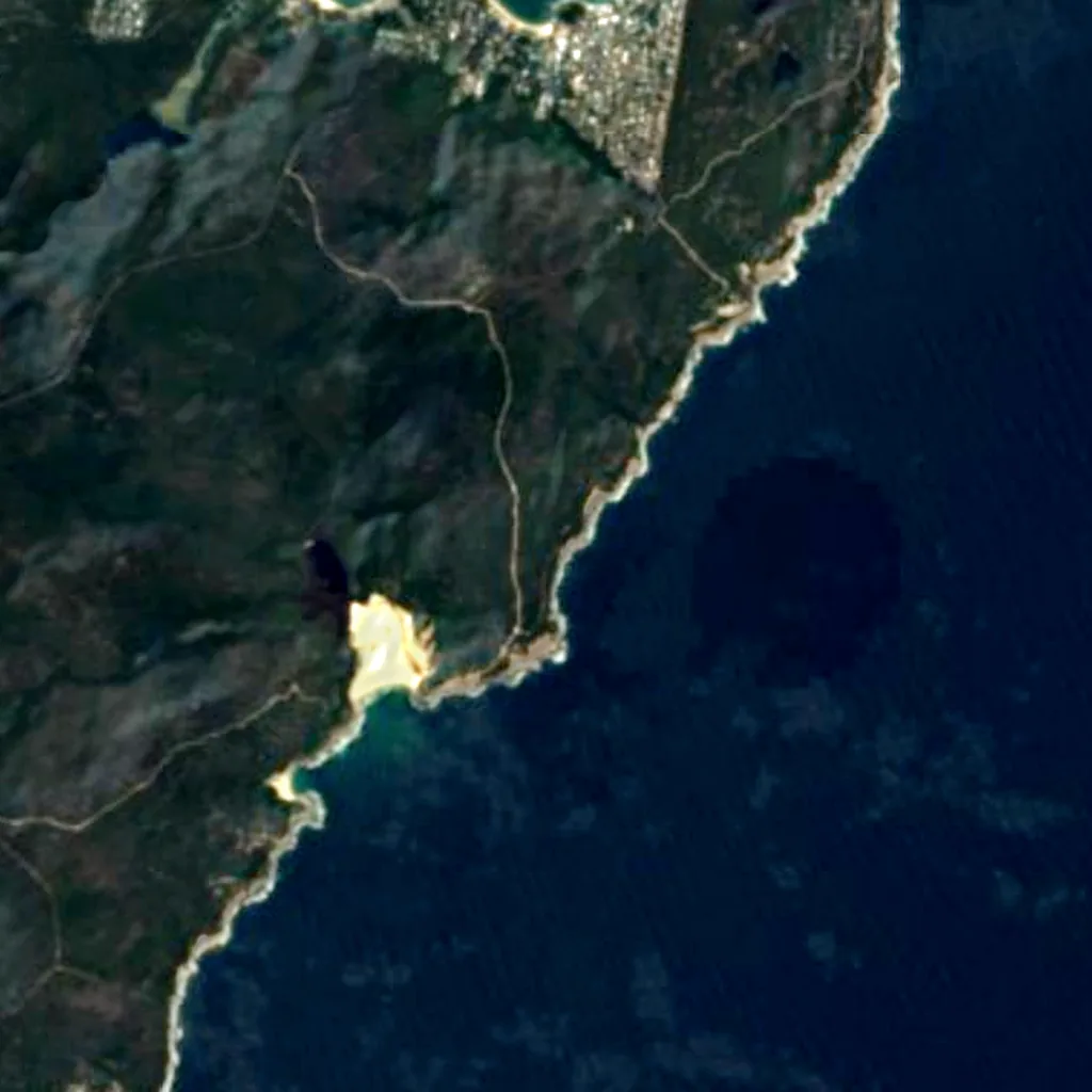 Wedding Cake Rock seen from above (Sentinel-2)