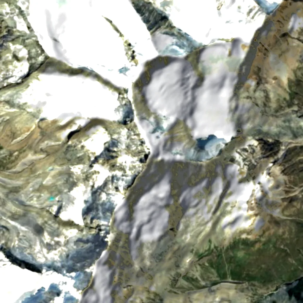 Weisshorn seen from above (Sentinel-2)