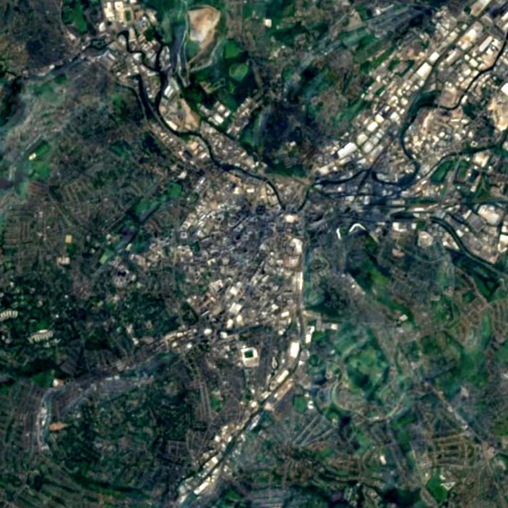 Wheel of Sheffield seen from above (Sentinel-2)