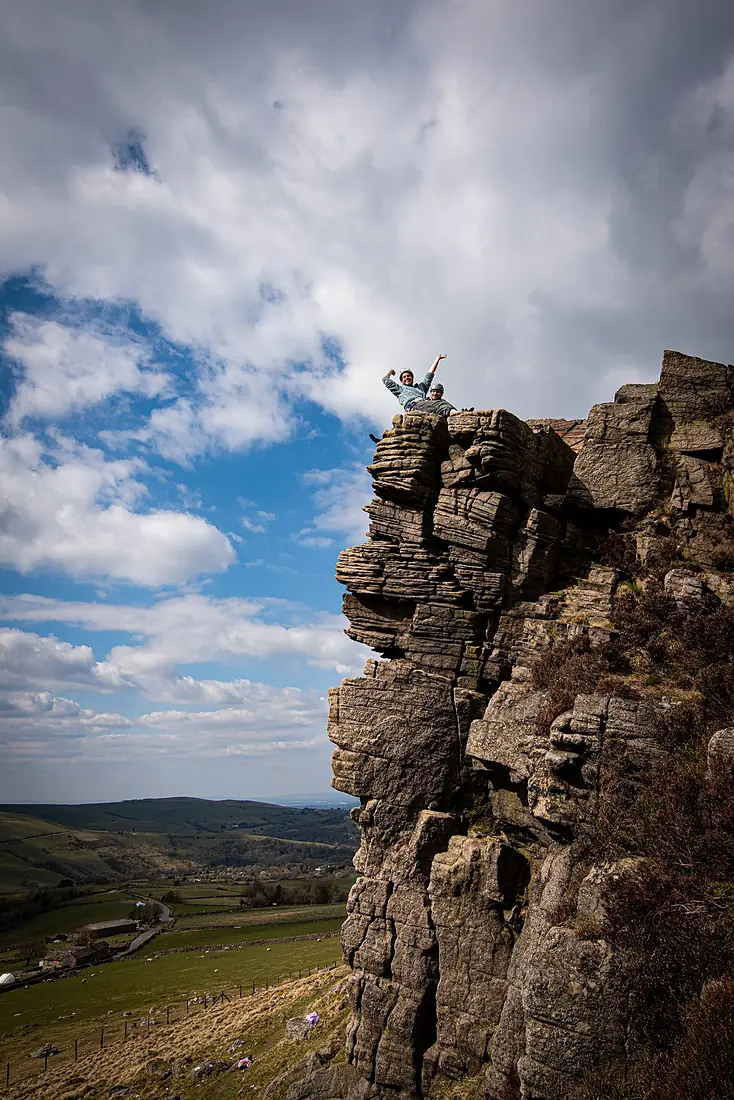 Climbers at Windgather Rocks